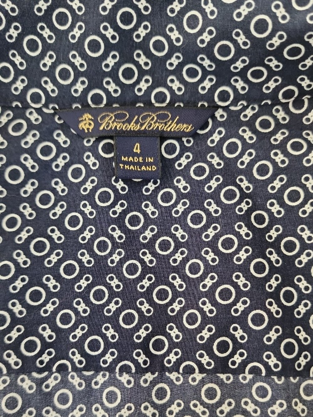 Brooks Brothers Navy Printed Long-Sleeve Shirt Dress - Picture 7 of 10